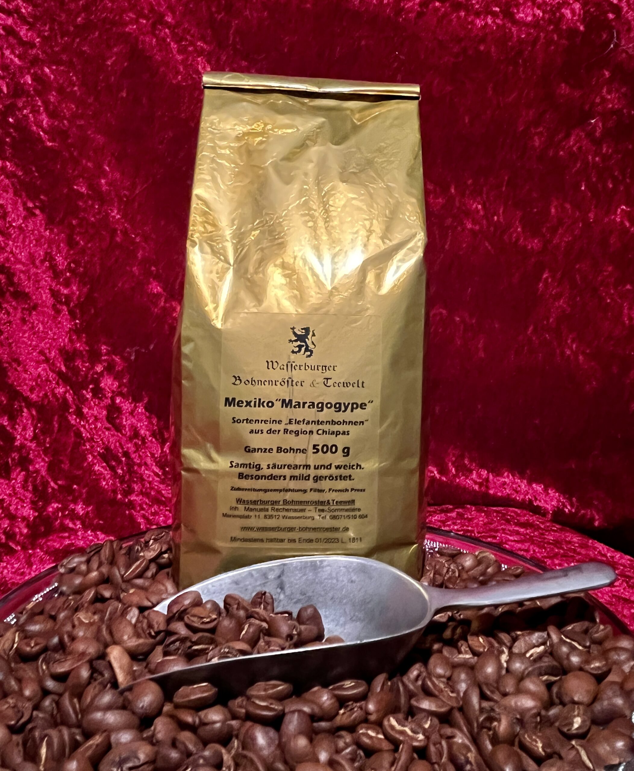 Gourmetkaffee Mexico Maragoype ganze Bohne